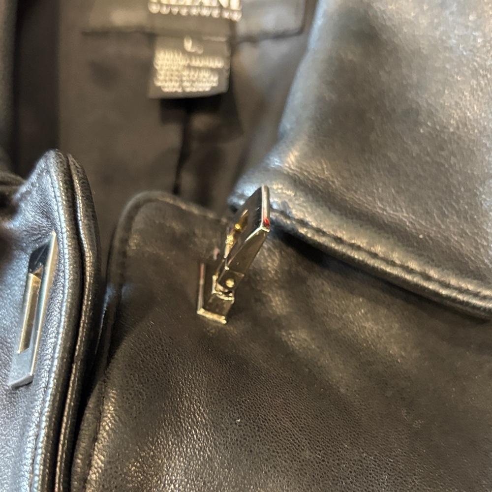 Alfani Black Leather Women's Jacket - Picture 3 of 6